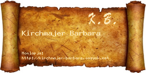 Kirchmajer Barbara névjegykártya